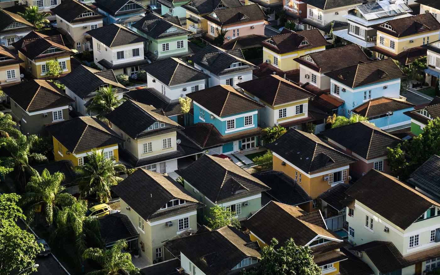 Houses in a neighbourhood.